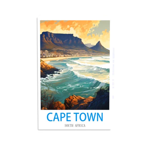 HeyBox Cape Town South Africa Vintage Travel Posters 12x18inch(30x45cm) Canvas Prints Wall Art Paintings for Home Office Living Room Decor