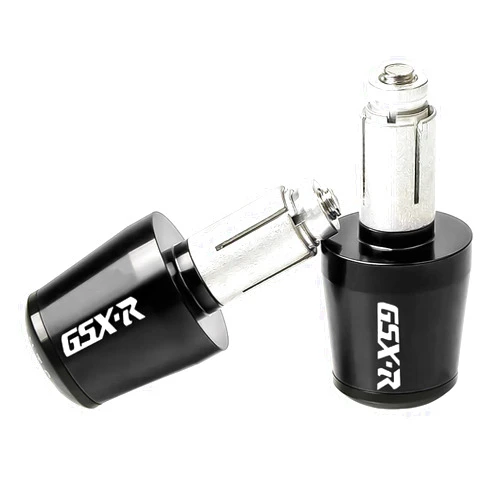 YIMOTO 78 inch 22mm Motorcycle Handlebar End Aluminum Handle Bar Grips Cap Gear Balanced Plug for Suzuki GSXR 600 750 1000 1300 (black), Handlebar end black