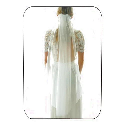 HEREAD 1 Tier Bride Wedding Veil Fingertip Length Short Bridal Tulle Veils with Comb and Cut Edge