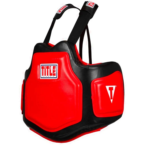 TITLE Boxing Classic Command Body Protector 2.0, Black/Red - Boxing Body Pad, Boxing Equipment