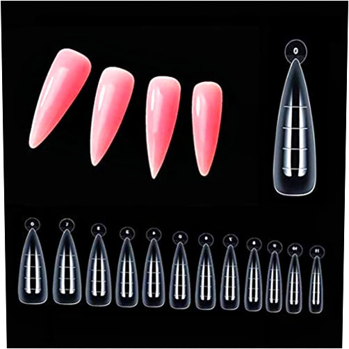 Anzuo Polygel Dual Nail Forms Ballerina Stiletto Dual Forms with Scale Clear Nail Form Mold Tips for Acrylic UV Nails - 120pcs