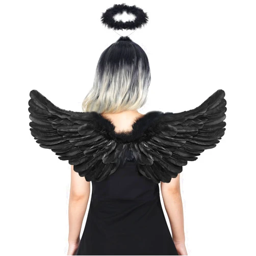 Sunboom Angel Wings Adult White Wings Black Angel Wings Feather Wings for Kids Girls Costume Angel Wings Women