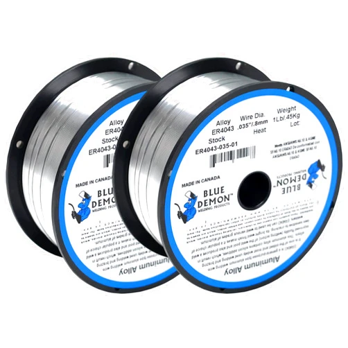 Blue Demon ER4043 X .035 X 1LB X 2 Pack MIG/GMAW General Purpose Aluminum Welding Wire, All Position with Silicon Additives, Formulated to Provide Porosity-Free, X-Ray Quality Welds