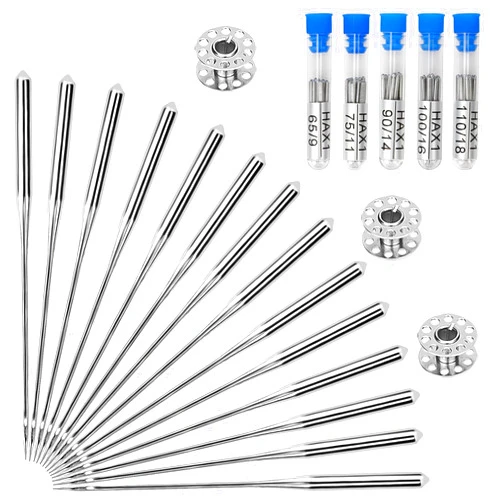SEWPASAM 100PCS Sewing Machine Needles, Universal Sewing Machine Needle for Singer, Brother, Janome, Varmax, Needles for Sewing Machine with Sizes HAX1 65/9, 75/11, 90/14, 100/16, 110/18