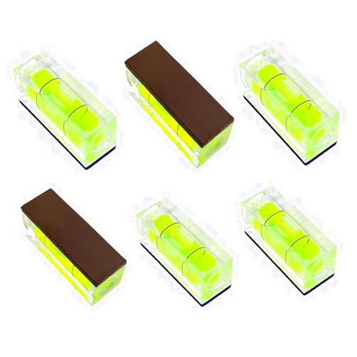 ZUJHPYMI 6Pcs Magnetic Small Bubble Level 10x10x29mm Mini Square Bubble Spirit Levels Leveling Tools