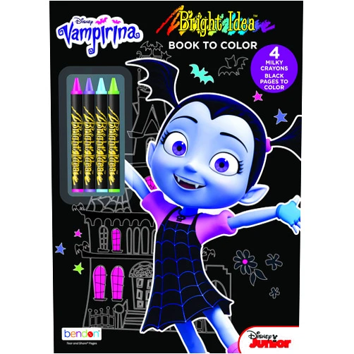 Bendon Vampirina Bendon 43248 Black Paper Coloring & Activity Book with Crayons, Multicolor