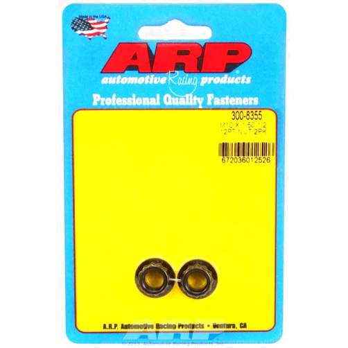ARP (300-8355) M10 x1.5 1/2in 12pt Black Nut Kit (Set of 2)