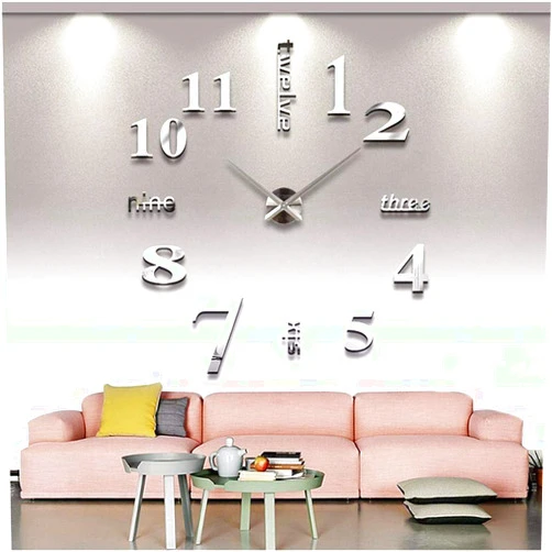 FASHION in THE CITY Large 3D DIY Wall Clock Frameless Mirror Surface Big Wall Clock Home Decoration for Living Room Bedroom Home Office Kids Room Hotel Coffee Hall Bar Wall Decoration