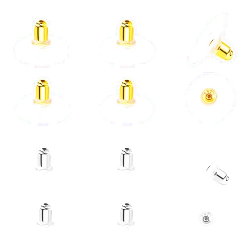 LOADR 925 Sterling Silver Locking Earring Backs Replacements for Diamond Studs,14K White Gold Plated Hypoallergenic Secure Earring Backs(6 Pairs)