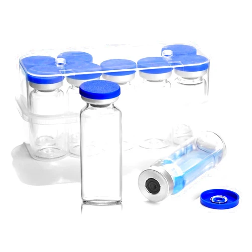 Ehoycq 10ml Sealed Vials with Self Healing Injection Port and Plastic-Aluminum Flip Caps,Glass Empty Vials for Injection 10 Pack