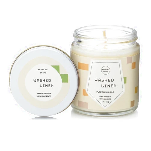 KOBO Washed Linen Candle (4 oz) | Pastiche Collection | 100% Pure Soy Candle | All Natural Scented Candle, Hand-Poured in USA | 20 Hour Long Burning Candles | Decorative Candles, Scented Candles