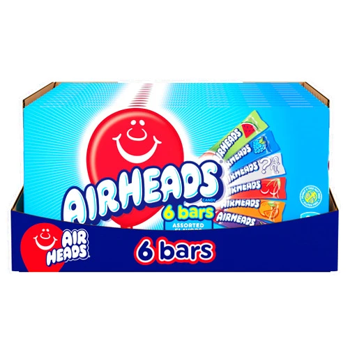 Airheads Candy, Assorted Fruit Flavors, Movie Theater Box, Individually Wrapped Full Size Bars, Non-Melting, 6 Bars per Theater Box, Box of 12 Theater Boxes