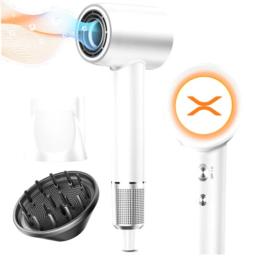 Reteven Hair Dryer, Reteven High Speed Ionic Hair Dryer with Diffuser, 150000 RPM Brushless Motor Blow Dryer for Curly Straightener Hair, Thermo-Control Hairdryer for Women Home