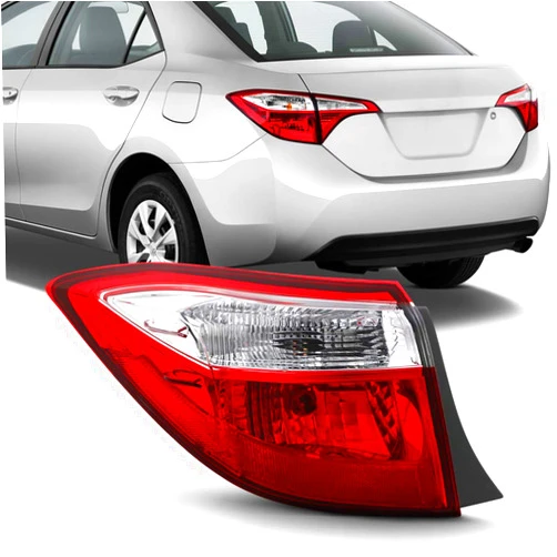 ACANII - For 2014 2015 2016 Toyota Corolla Red Clear Tail Light Signal Lamp Outer Assembly Replacement Left Driver Side