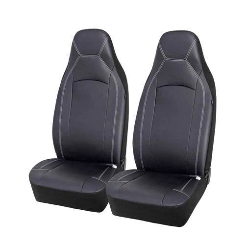 PIC AUTO Leather Car Seat Covers, High-Back, Waterproof, Automotive Seat Covers Front Set, Airbag Compatible, Universal for Autos, SUVs, Trucks, and Vans