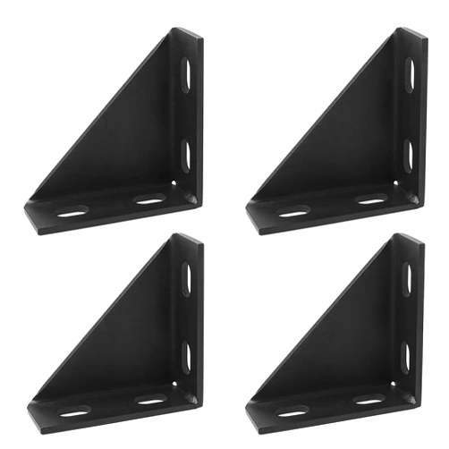 XIHUWZ 4 Pcs Gusseted Fittings,90 Degree 4 Slotted Hole Right Angle Connector Bracket for 4