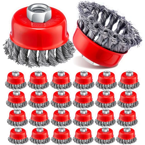 Tandefio 24 Pcs Wire Wheel Brush Cup Brush with 5/8