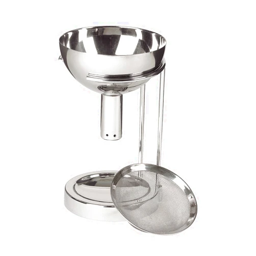 Wine Enthusiast Aerating Funnel w/Removable Screen & Stand – Premium Stainless Steel Wine Filter for Mess Free Pouring