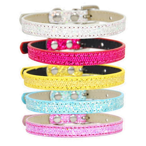 Aosora Cat Collar 5 Pack Leather Cat Collar for Boy Cats, Girl Cats with Pet Collars Adjustable(Rosered Pink Gold Silver Blue)