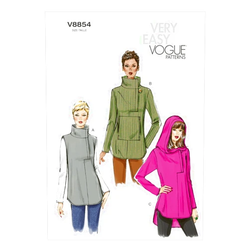 VOGUE PATTERNS V8854 Misses' Tunic Sewing Template, Size ZZ (LRG-XLG-XXL)