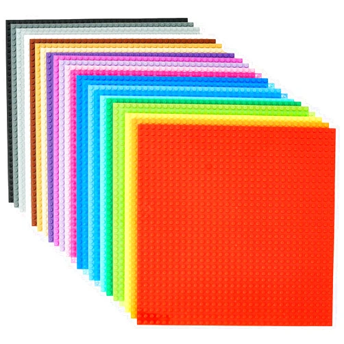 Strictly Briks Compatible with Lego 24 Pack Classic Stackable Baseplates 6x6, for Building Bricks, 20x20 Studs Plates Mats, Stackable for Top & Bottom Sides, 24 Multicolors