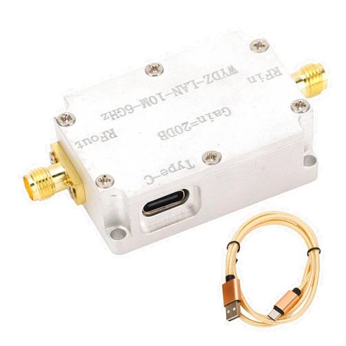 Walfront RF Amplifier High Flatness Amplifier 10M‑6GHz 20DB Gain LNA RF Drives Receiver Low Noise Amplifier for FM Radio
