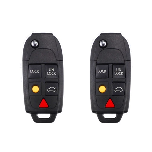 X AUTOHAUX 2 Set 315MHz Keyless Entry Remote Ignition Transponder Key Fob 5 Buttons for Volvo XC90 2004-2014 for Volvo XC70 2004-2007 2pcs