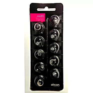 REPLACEMENTS FOR OTICON Oticon MiniFit Single Vent Bass Domes: 10-Pack (10mm)