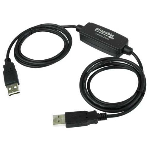 Plugable USB Transfer Cable, Unlimited Use, Transfer Data Between 2 Windows PC's, Compatible with Windows 11, 10, 7, XP, Bravura Easy Computer Sync Software Included