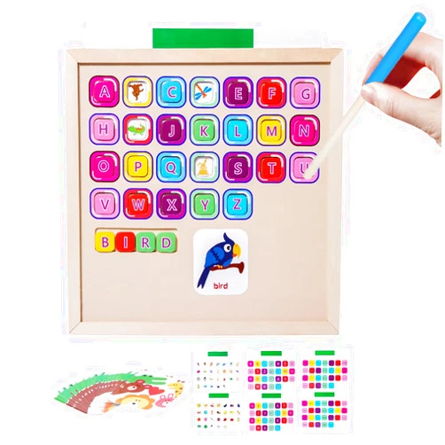 SRENJU SINU Magnetic Alphabet Maze Board, ABC Learning Toys Color Sorting Letters Matching Games Montessori Toy for 3 4 5 Year Old Toddlers Preschool Kindergarten Homeschool