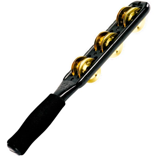 Meinl Percussion JG1B-BK ABS Plastic Jingle Stick With Solid Brass Jingles, Black