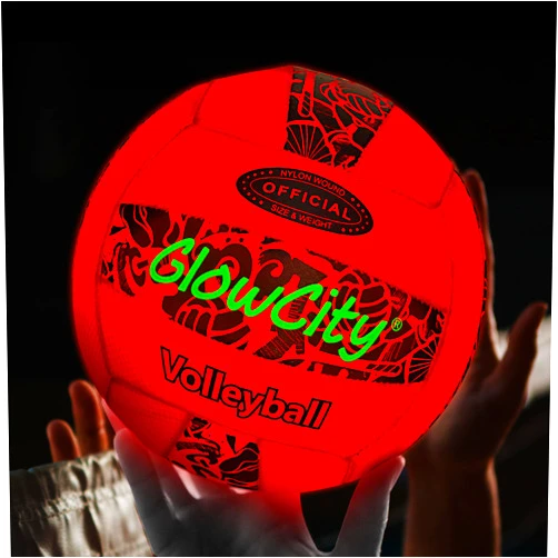 GlowCity Soft Mesh LED Volleyball - Size 5 Light Up Glow in The Dark Volleyball with Pump and Batteries, Water-Resistant for Beach and Pool Play, Great Gift in a Colorful Box