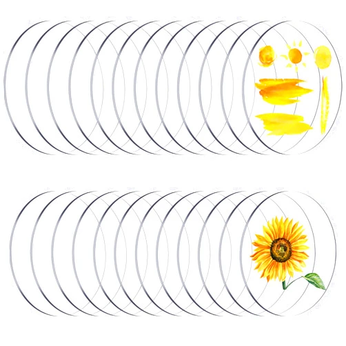Zonon 24 Pieces Acrylic Circle Discs Transparent Discs for Painting, Thick Clear Round Acrylic Sheet Acrylic Ornaments Acrylic Circle Disc Ornament Blanks for DIY, Art Crafts, Engraving (1.5 Inch)