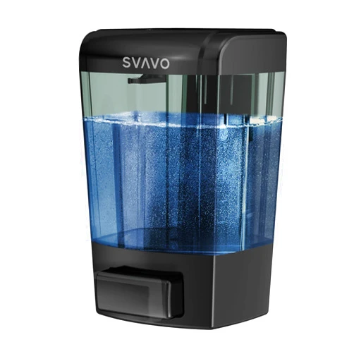 SVAVO Wall Mounted Soap Dispenser Kitchen Bathroom Manual Soap Dispenser Refillable hand soap dispenser for Liquid Contianers Shampoo Gel Chamber for Household Commerical 23.7oz (700ml) ABS