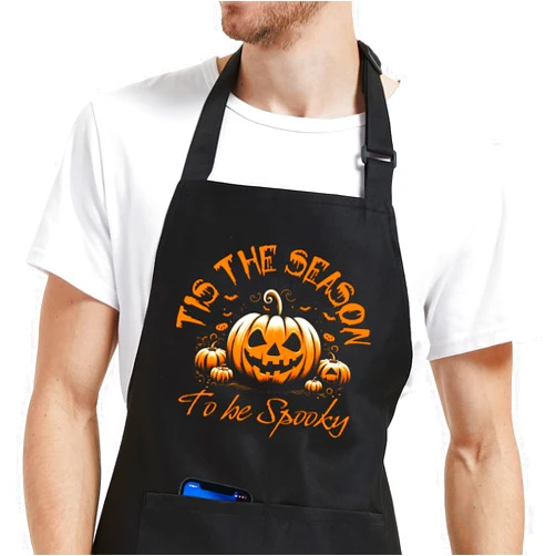 Jpayxese Funny Holiday Aprons for Men Women with Pockets, Fall Apron for Cooking Kitchen, Gifts for Thanksgiving Halloween