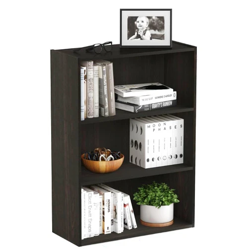 Furinno Pasir 3-Tier Open Shelf Bookcase, Blackwood