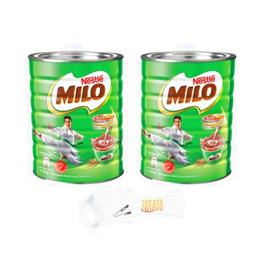 ZOTATO Milo Chocolate Malt Beverage Twin Pack of 3.3 Pounds Each Bundle With 1 5-in-1 Adjustable Measuring Spoon