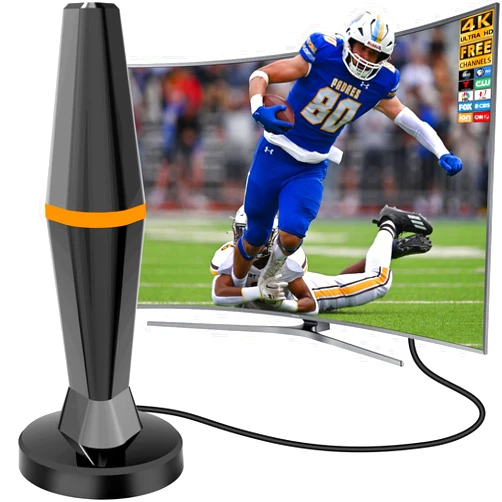 QGClearSO Smart TV Antennas for Local Channels,TV Antenna Indoor for Long Range 360° Reception, Digital Antenna for Easy Installation and All Smart/Old TVs, Supports 4K 1080P HD/VHF/UHF