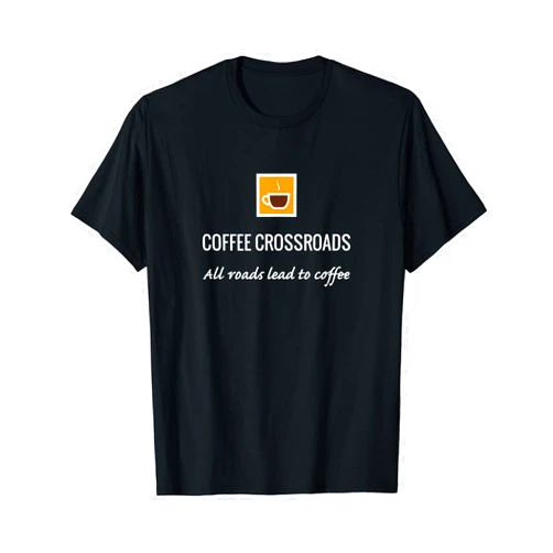 Annikala Design Coffee Crossroads Logo All Roads Lead to Coffee T-Shirt