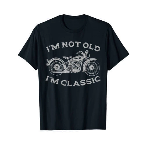 Retro Dad Birthday Outfit & Cool Fathers Day Ideas I'm Not Old I'm Classic Funny Motorcycle Graphic Men's Biker T-Shirt