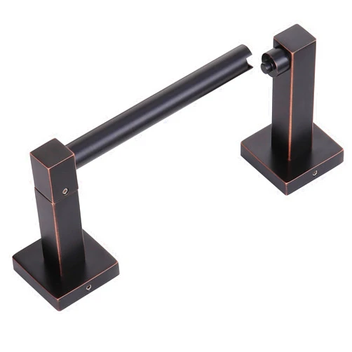 Ntipox Toilet Paper Holder Oil Rubbed Bronze Square Wall Mount, Bathroom Toilet Paper Holder for SUS 304 Stainless Steel, Double Post Pivoting Toilet Paper Roll Holder,Hold Mega Rolls for Bathroom