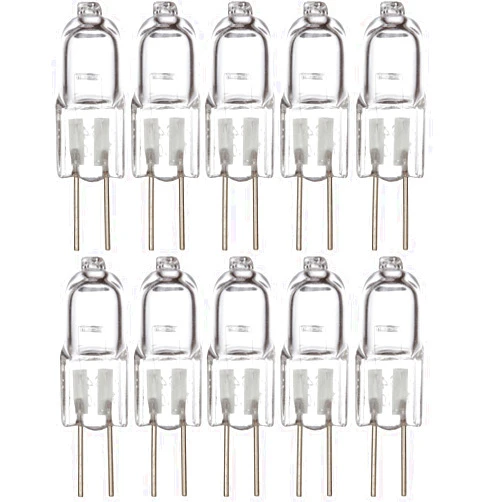 Simba Lighting Halogen G4 T3 10 Watt 120lm Bi-Pin Bulb (10 Pack) 12 Volt A/C or D/C for Accent Lights, Under Cabinet Puck Light, Chandeliers, Track Lighting, 10W 12V 2 Pin JC Warm White 2700K Dimmable