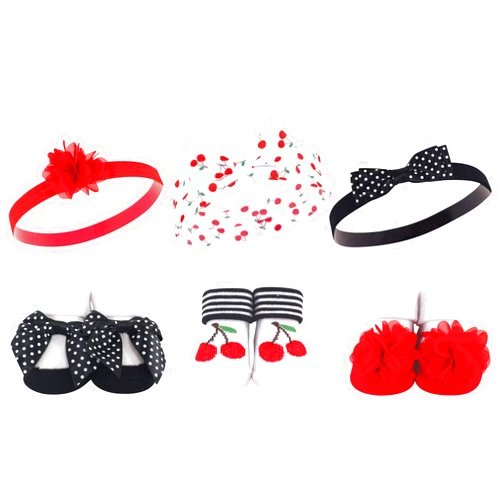 Hudson Baby Girl's Headband and Socks Giftset