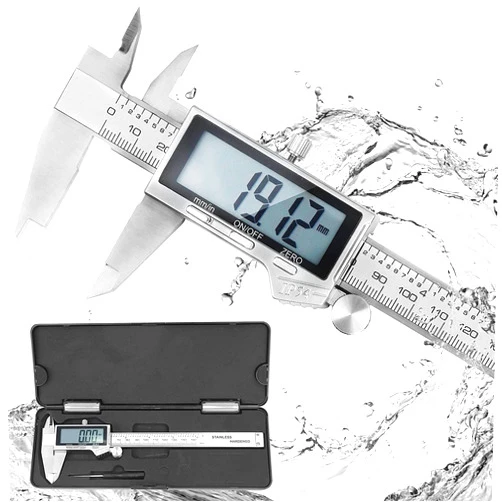 LOUISWARE Digital Caliper, IP54 Waterproof Stainless Steel Caliper Measuring Tool, Vernier Caliper with Huge LCD Screen, Auto - Off Feature, Inch and Millimeter Conversion (6 Inch /150 mm)