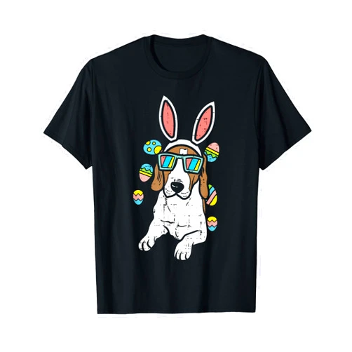 Easter Shirts For Women Men Kids Egg Hunt Gifts Beagle Bunny Ears Glasses Eggs Cute Easter Dog Owner Lover T-Shirt