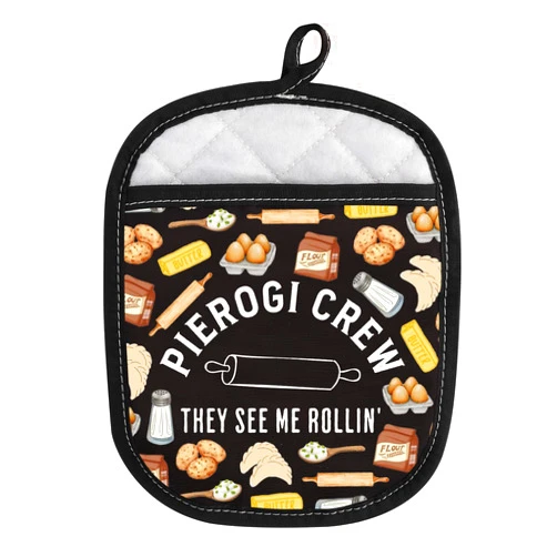 WCGXKO Pierogi Crew Oven Mitt Polish Dumpling Gift Pierogi Maker Gift Polish Gift for Dumpling Lovers (ME Rollin)