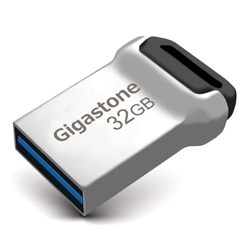 GIGASTONE Z90 32GB USB 3.2 Gen1 Flash Drive, Mini Fit Metal Waterproof Compact Pen Drive, Reliable Performance Thumb Drive, USB 2.0 / USB 3.0 / USB 3.1 Interface Compatible