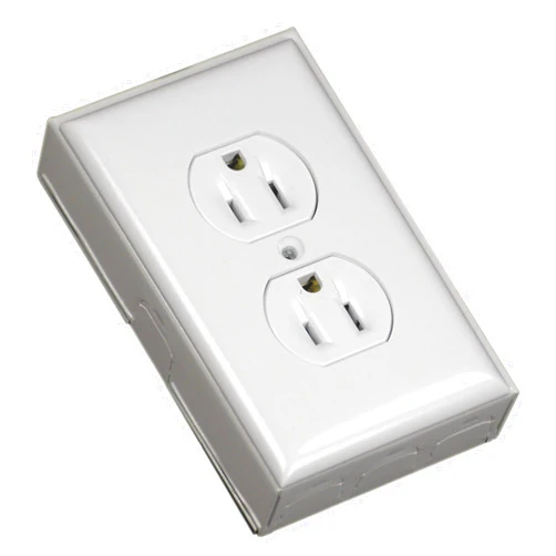 Wiremold Metal Raceway, Extending Power, On-Wall, Outlet + Box, White, BW2-D