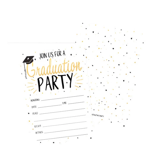 DISTINCTIVS Graduation Party Invitations - 25 Cards with Envelopes