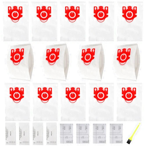 Tivcroxs 14 Packs 3D Airclean Bags Replacement for Miele FJM Vacuum Cleaner Bags,Compact C1, Compact C2, Complete C1, S241, S290, S300i, S500, S700, S4, S6 Series, Replaces Part 10123220